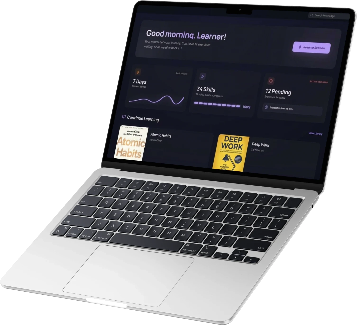 Nebula AI dashboard on MacBook