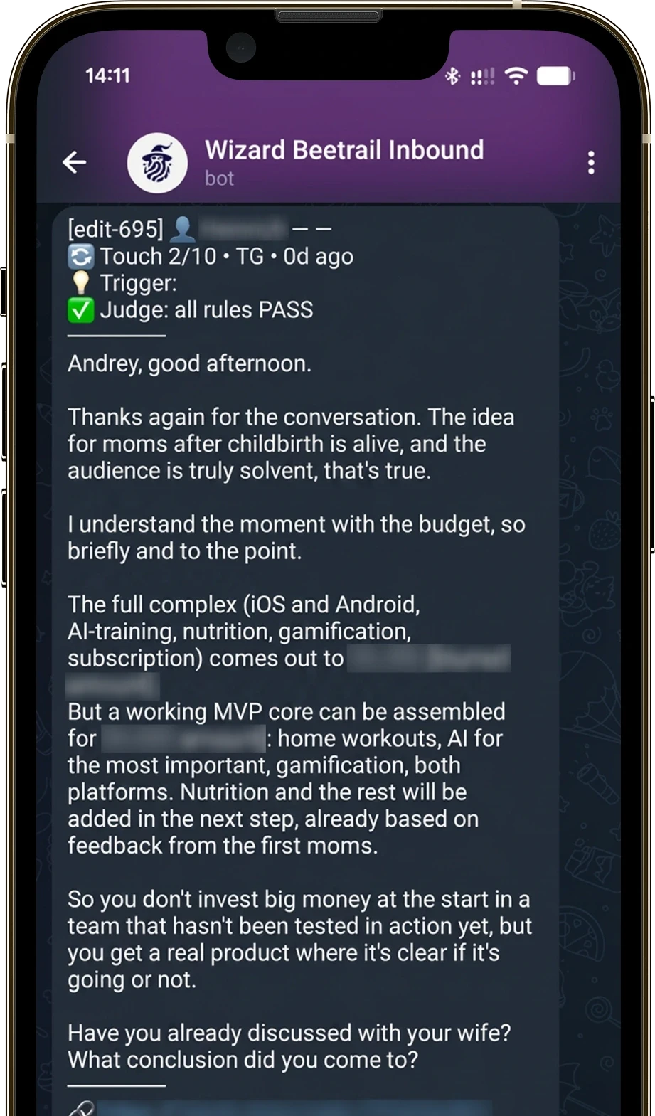 Wizard AI app screen