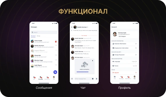 Функционал мессенджера