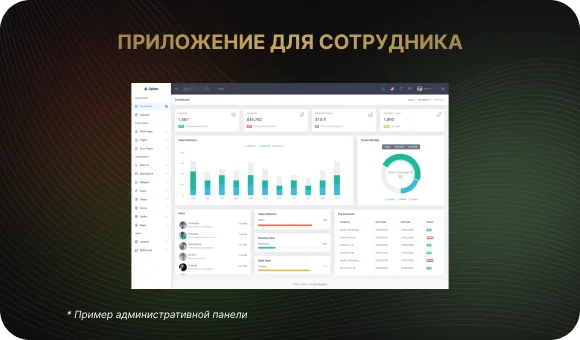 Пример административной панели