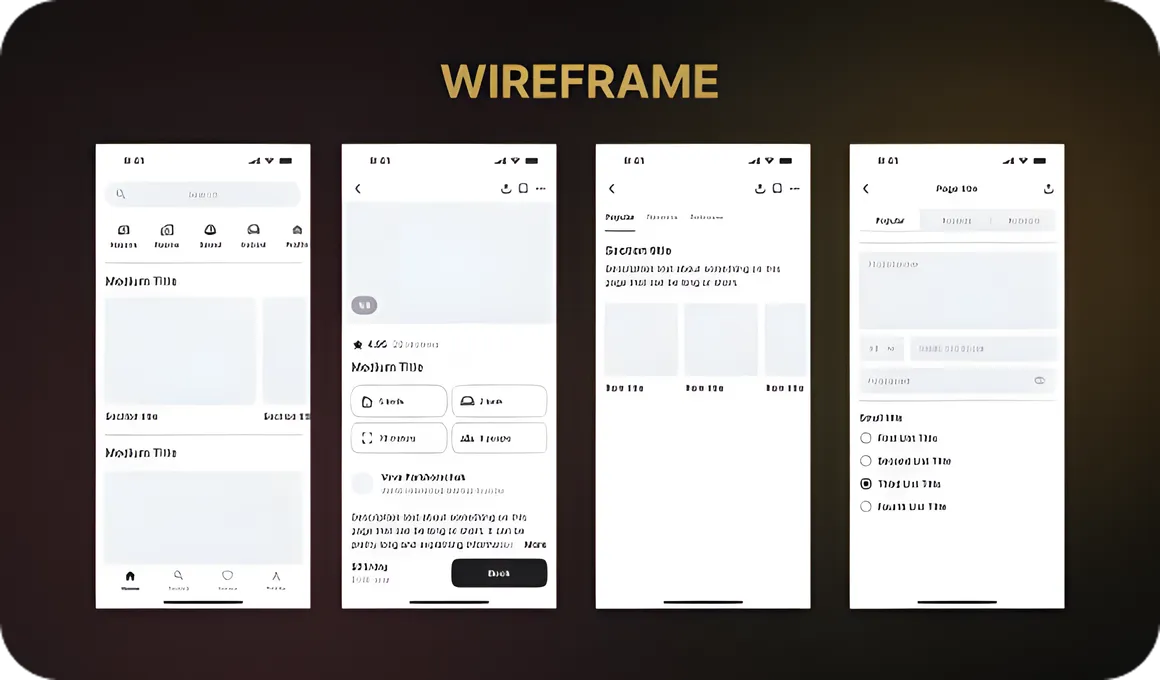 Wireframe — the screen framework