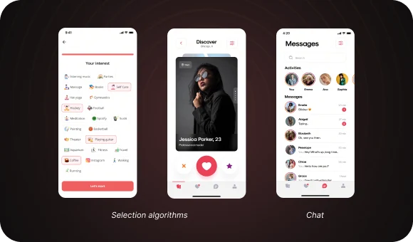 Matching algorithms and chat functionality